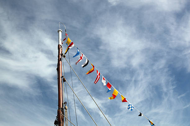 istock flags of various countries on yacht rigging 186832061