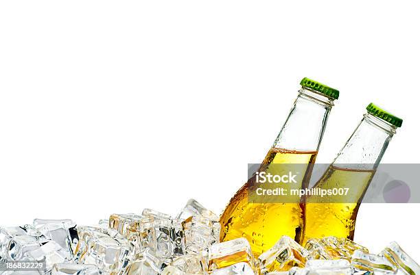 Beer On Ice Stock Photo - Download Image Now - Beer - Alcohol, Beer Bottle, White Background