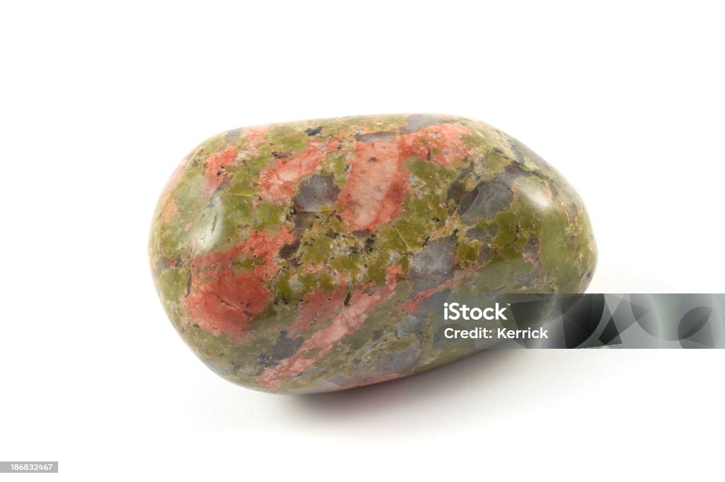 Unakite/Epidote Hälfte wertvolle stone. garantiert authentische - Lizenzfrei Alternative Medizin Stock-Foto