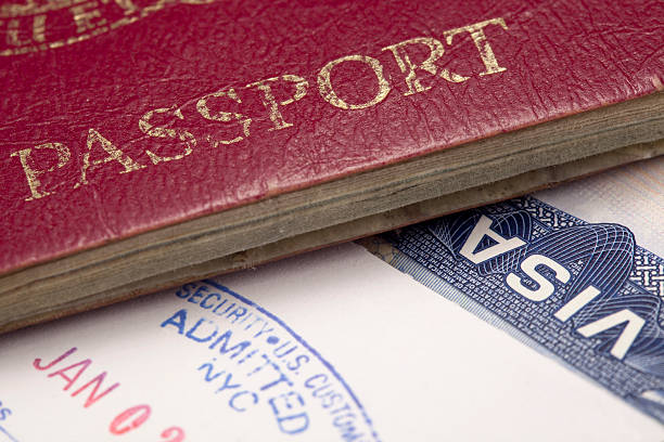 passport and visa stock photo