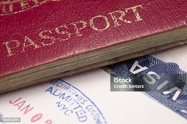 Passport And Visa Stock Photo - Download Image Now - Passport, UK, Passport Stamp