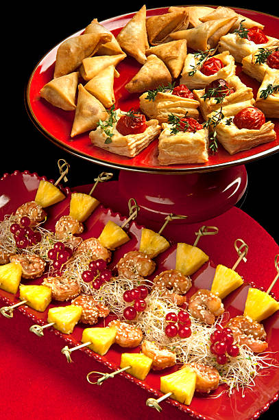 pineapple shrimp with sesame and Puff pastry