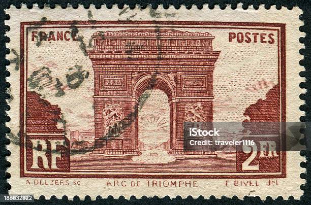 Arc De Triomphe Печать — стоковые фотографии и другие картинки Париж - Франция - Париж - Франция, Почтовая марка, Почта