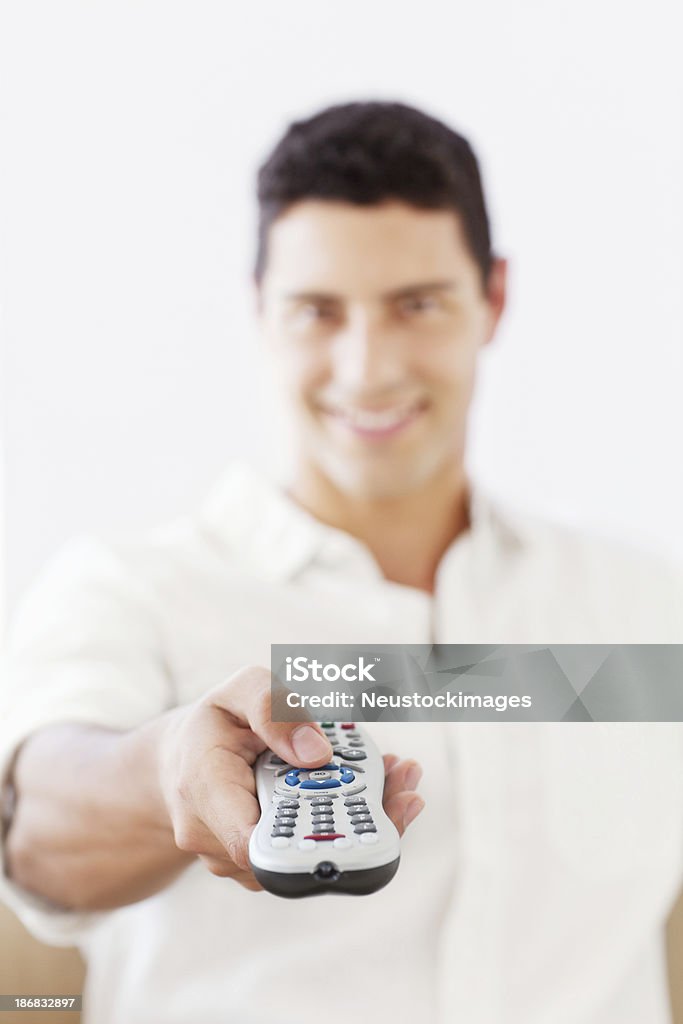 Man Using Remote Man Using A Television Remote Control Stock Photo - Download Image Now ...