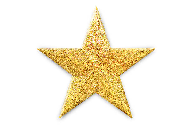 golden star - piek kerstversiering stockfoto's en -beelden