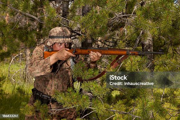 World War Ii German Soldier Stock Photo - Download Image Now - Aiming, Armed Forces, Authority