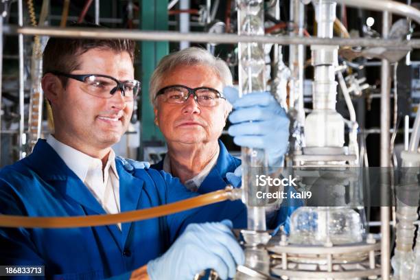 Foto de Trabalhadores Na Usina Química e mais fotos de stock de 40-49 anos - 40-49 anos, 60 Anos, Adulto