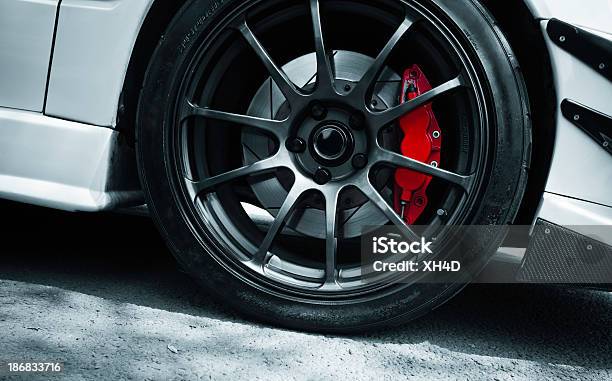 Red Brake Stock Photo - Download Image Now - Car, Brake, Tire - Vehicle Part