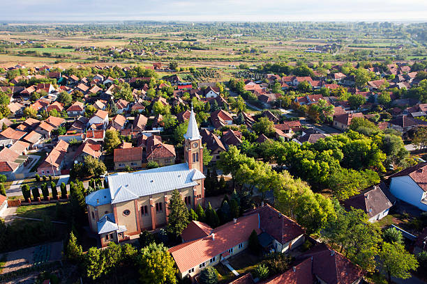 istock Aerial view of a church 186833921