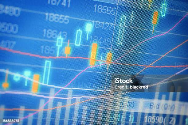 Foto de Gráfico Do Mercado De Ações Da Tela e mais fotos de stock de Finanças - Finanças, Gráfico, Bolsa de valores e ações
