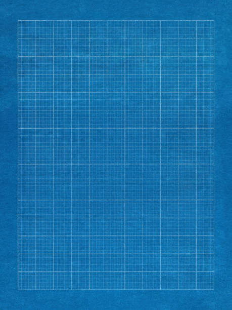 griglia carta - blueprint foto e immagini stock