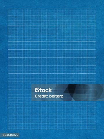 istock Blue grid paper with white lines 186834022