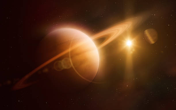 suturn - solar system planet dark illuminated zdjęcia i obrazy z banku zdjęć