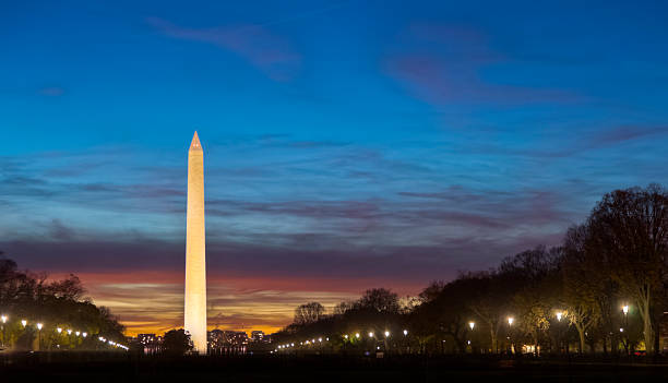 istock Washington Monument Lit Up Under a Brilliant Sunset 186834854
