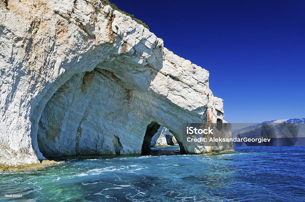 Blue-Höhlen auf das Ionische Meer - Lizenzfrei Halbinsel Peleponnes Stock-Foto