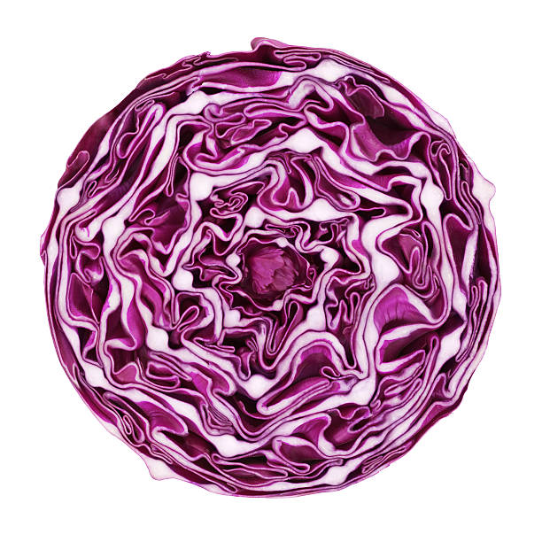 Red cabbage portion on white stock photo