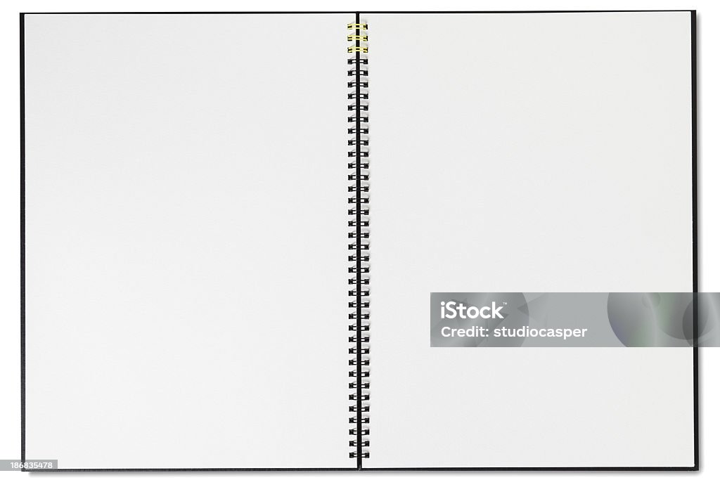 Blanco cuaderno con espiral - Foto de stock de Cuaderno borrador libre de derechos