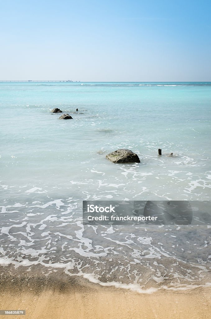 Été plage paysage Tropical sable - Photo de Bleu libre de droits