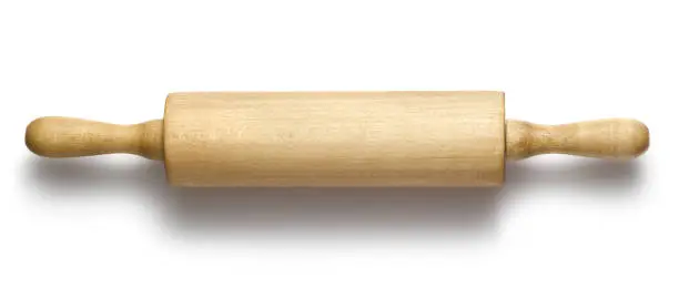 Rolling pin on white background