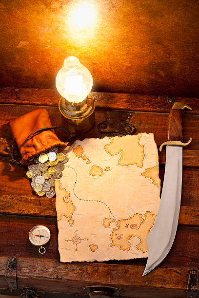 istock Treasure map and short sword. Full Frame. XXXL 186836629