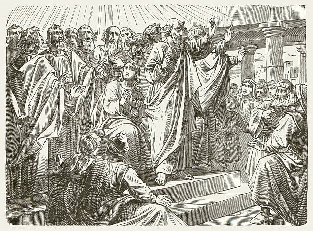 pfingsten (handlungen 2, 1-4 - pfingsten stock-grafiken, -clipart, -cartoons und -symbole