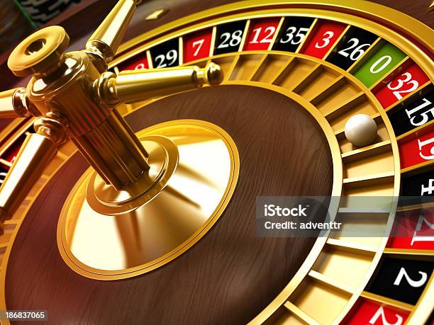 Roulette Wheel Stock Photo - Download Image Now - Roulette, Green Color, Roulette Wheel