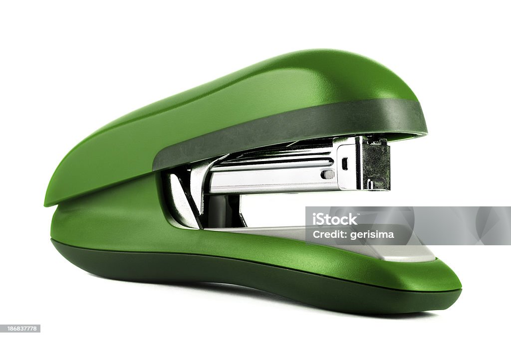 Agrafador verde isolado - Royalty-free Agrafador Foto de stock