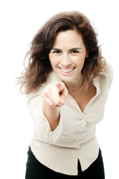 istock Woman pointing at you 186838041