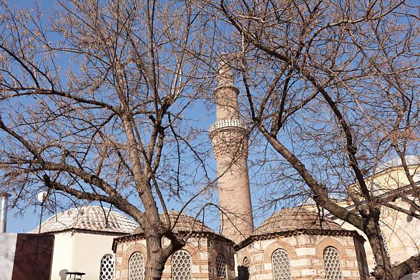 Bursa Grand Mosque minaret of Bursa Grand Mosque ulu camii stock pictures, royalty-free photos & images
