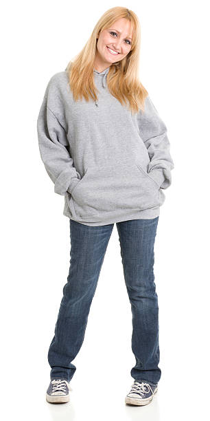istock Smiling Woman In Sweatshirt and Jeans 186838723