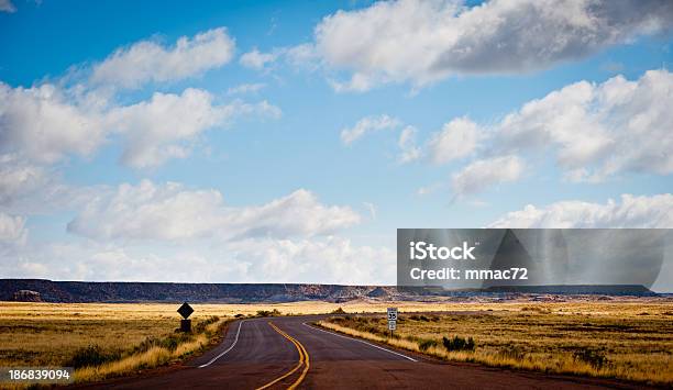 Country Road En El Desierto Foto de stock y más banco de imágenes de Abandonado - Abandonado, Acantilado, Aire libre