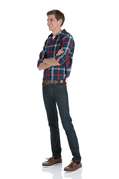 istock Happy man standing with his arms crossed 186839243