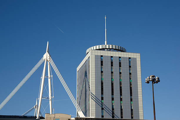 istock Office buildings against blue sky 186839291