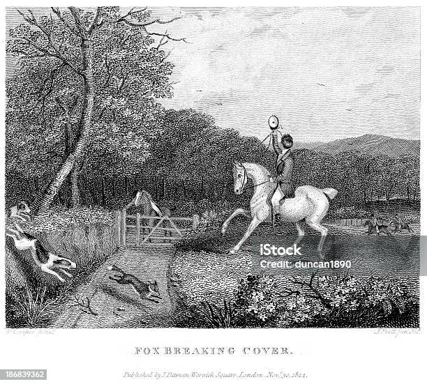 Fox Hunting Graphics The Fox Hunt Stock Illustration - Download Image Now - Engraved Image ...