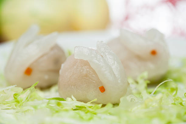 dimsum eastern rabbits made of rice flavour filled with shrimps