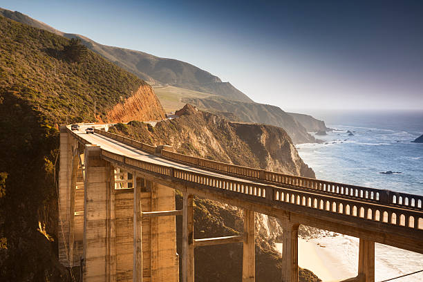 pont de bixby, big sur, californie, états-unis - bixby bridge photos et images de collection