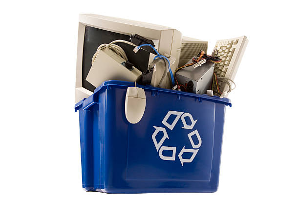 istock A plastic recycling box full of old technology equipment 186839857