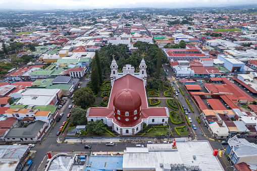 Aerial View of the Alajuela church in Costa Rica