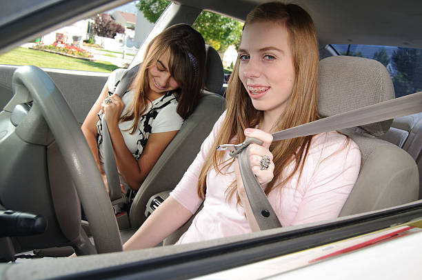 Wearing Seatbelts stock photo