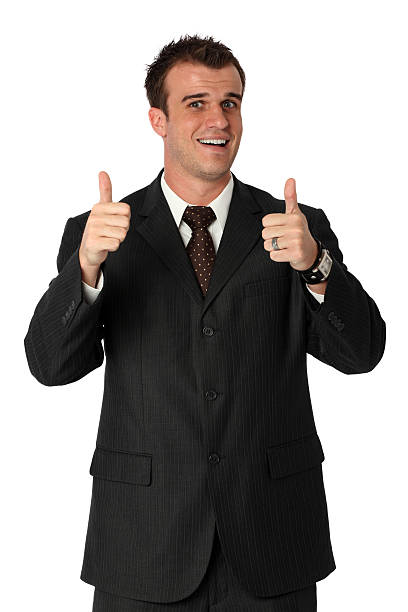 istock Businessman showing thumb up sign 186840733