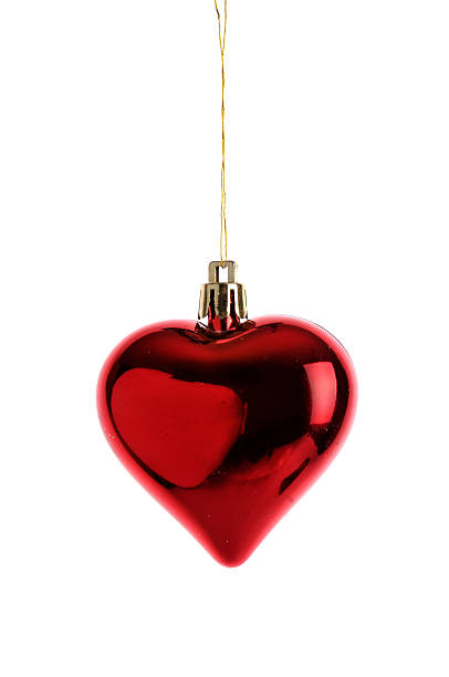 bauble natal em forma de coração - fotografia de stock