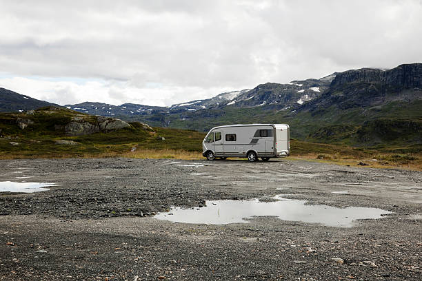 istock RV in the Norwegian mountains at dusk. 186841121