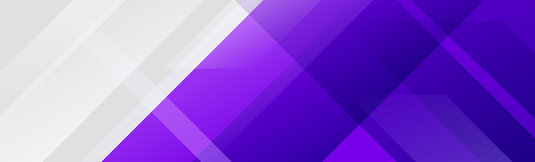 Purple and gray diagonal line footer design. Abstract horizontal sport background. Wide sporty banner template for presentation, footer, header, poster. Gradient geometric shape wallpaper. Vector