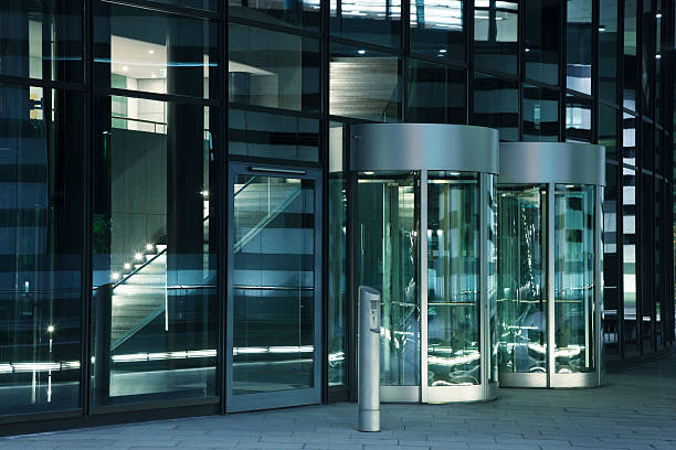 istock Glass-Fronted Office Building Entrance at Night 186841451