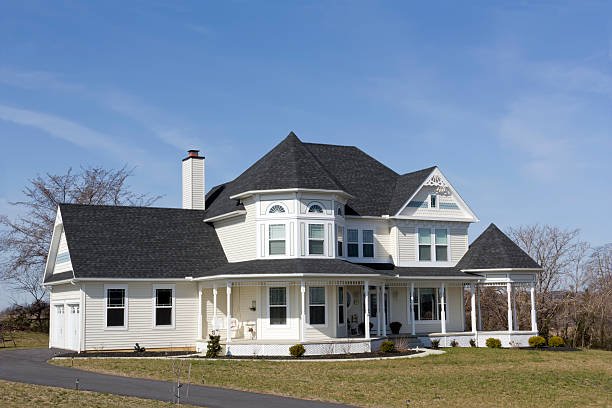 Victorian Style House Nice Victorian style home in PA. Look up to see building detail in victorian houses exterior stock pictures, royalty-free photos & images