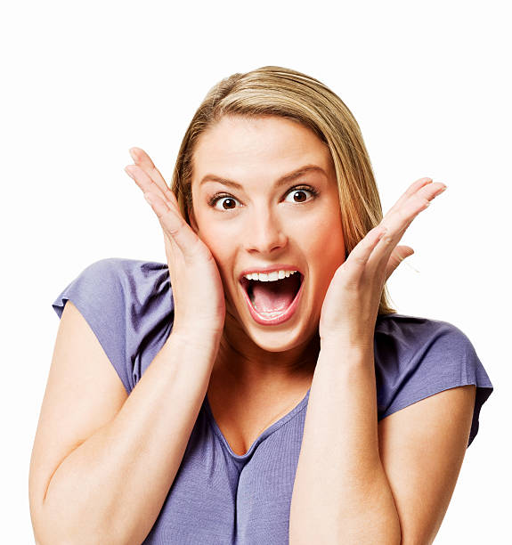 istock Surprised Woman - Isolated 186841528