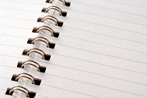 istock Close-up of opened blank spiral notebook 186841581