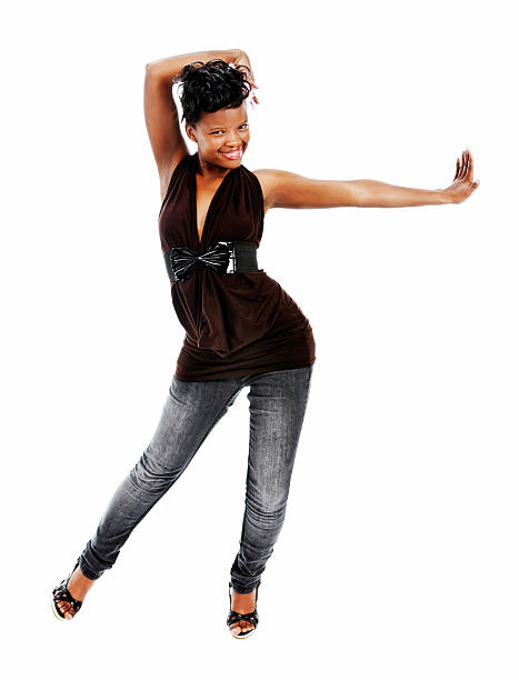 istock Dancing cutie smiles and poses, showing off her moves 186842073