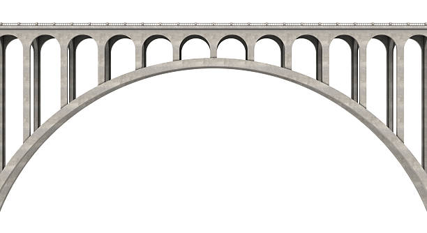Bridge Side view of a concrete bridge isolated on white. This image contain copy space for your image or message.Could be useful in a bridge metaphor composition.This is a detailed 3d rendering. bridge built structure stock pictures, royalty-free photos & images