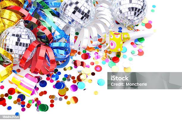 Fundo De Festa - Fotografias de stock e mais imagens de Confete - Confete, Explodir, Globo Espelhado